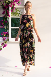 2018 Summer Sleeveless Floral Print Beach Maxi Dress