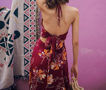 Load image into Gallery viewer, VINTAGE BACKLESS SPAGHETTI STRAPS HIGH-WAIST MAXI BOHO BEACH DRESS