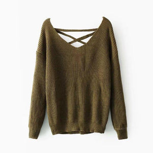 Knit Long Sleeve Backcross Sweater