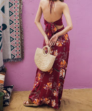 Load image into Gallery viewer, VINTAGE BACKLESS SPAGHETTI STRAPS HIGH-WAIST MAXI BOHO BEACH DRESS
