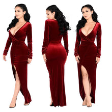 Load image into Gallery viewer, Gold velvet fabric hot sale party party dress 4 Colors