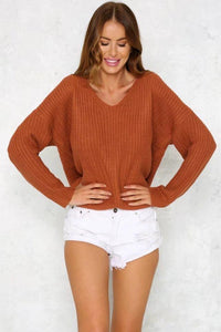 Knit Long Sleeve Backcross Sweater