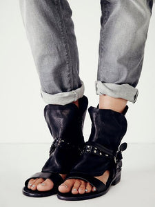Fashion Open Toe Rough Style Flat Sandals