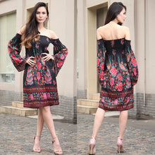 Load image into Gallery viewer, Summer New Women&#39;s One-shoulder Floral Print Dress