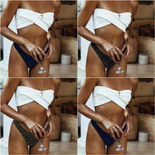 Load image into Gallery viewer, 3 Colors Split Swimsuit Flashing Irregular Bikini Sexy Stitching