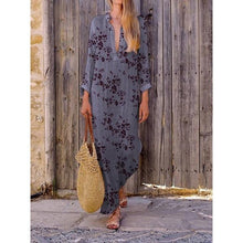 Load image into Gallery viewer, Boho V-neck Colorful Irregular Print Dress Long Skirt