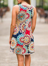 Load image into Gallery viewer, Boho Printed Sleeveless Pullover Dress