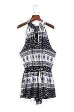 Load image into Gallery viewer, Bohemian Holiday Print Sleeveless Jumpsuit Shorts