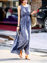 Load image into Gallery viewer, Bohemian Sleeveless Floral Dress Maxi Dress