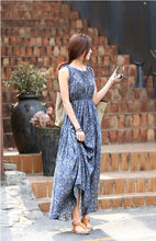 Load image into Gallery viewer, Bohemian Sleeveless Floral Dress Maxi Dress