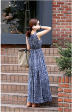 Load image into Gallery viewer, Bohemian Sleeveless Floral Dress Maxi Dress