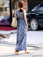 Load image into Gallery viewer, Bohemian Sleeveless Floral Dress Maxi Dress