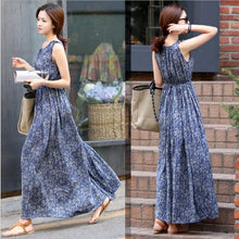 Load image into Gallery viewer, Bohemian Sleeveless Floral Dress Maxi Dress