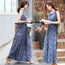 Load image into Gallery viewer, Bohemian Sleeveless Floral Dress Maxi Dress