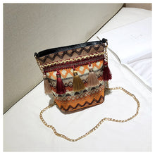 Load image into Gallery viewer, Bohemian New Ethnic Wind Woven Tassel Shoulder Messenger Bag Fashion Beach Straw Bag