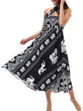 Load image into Gallery viewer, Elephant Print Beachwear Fashion Two Wear Tube Top Dress Strap Big Swing Skirt