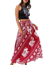 Load image into Gallery viewer, Elephant Print Beachwear Fashion Two Wear Tube Top Dress Strap Big Swing Skirt