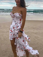Load image into Gallery viewer, Vacation Style Hanging Neck Low-cut Dress Floral Long Dress