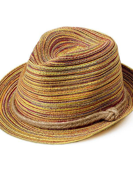 Summer Travel Sunscreen Beach Parent-child Straw Hat Rainbow Sun Hat Roll Cap