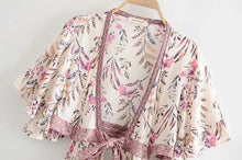 Load image into Gallery viewer, Boho Vintage Deep V-neck Irregular Backless Print Dress