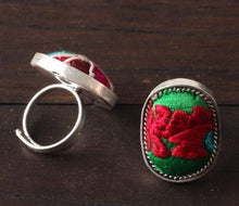 Load image into Gallery viewer, Creative Ethnic Style Handmade Silver Jewelry Fashion Embroidery Ring