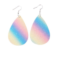 Load image into Gallery viewer, Colorful Frosted Sequins Drop Leather Earrings