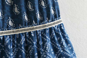 Bohemian Waist Print Skirt Dress