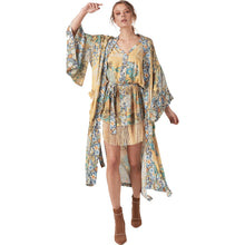 Load image into Gallery viewer, Holiday Print Splicing Lace-up Sleeve Sunscreen Cardigan Cover-up