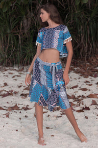 Bohemian Irregular Beach Casual Suit Two-piece Skirt