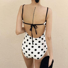 Load image into Gallery viewer, Polka-deck Tight Beach One-piece Swimsuit
