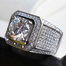 Load image into Gallery viewer, Fashion ring new domineering men&#39;s diamond ring full diamond micro-set ring silver