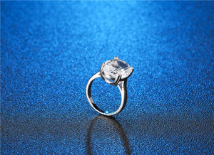 Goose Egg Diamond Inlaid Engagement Ring