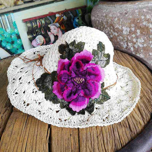 Yunnan ethnic style fashion embroidered hat visor three-dimensional flower embroidery cap folding cap