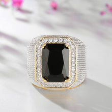Load image into Gallery viewer, Imitated Diamond ring hip hop domineering square sapphire ring