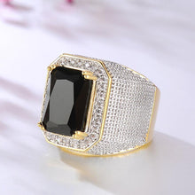 Load image into Gallery viewer, Imitated Diamond ring hip hop domineering square sapphire ring