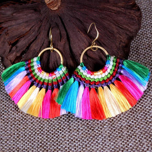 Ethnic Style Color Tassel Earrings