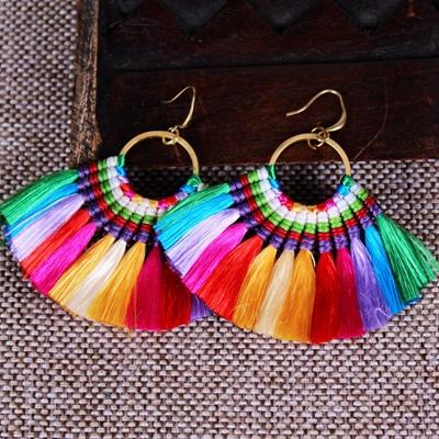 Ethnic Style Color Tassel Earrings