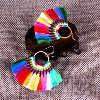 Ethnic Style Color Tassel Earrings