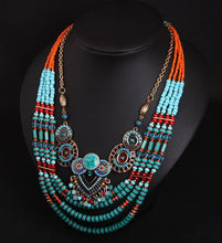 Load image into Gallery viewer, Vintage Bohemian Handmade Beaded Necklace Women&#39;s Multilayered Color Clothing Accessories Necklace