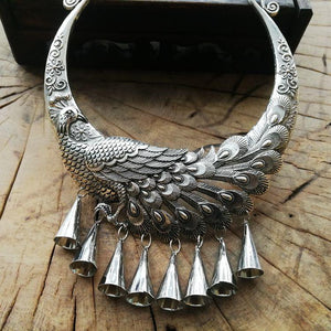 National wind seedling silver peacock collar wild Chinese style