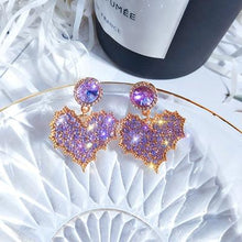 Load image into Gallery viewer, S925 Dreamy Love Purple Diamond Stud Earrings