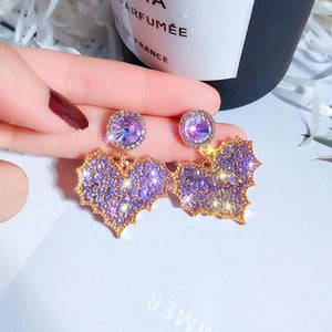 S925 Dreamy Love Purple Diamond Stud Earrings