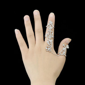 Flower-shaped hollow full-feeling joint rose-adjustable finger-finger ring