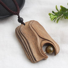 Load image into Gallery viewer, National style retro long sweater chain necklace handmade wooden pendant costume pendant