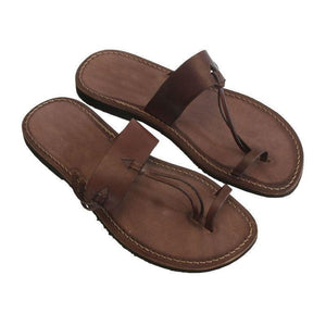 Plain Flat Peep Toe Casual Comfort Sandals