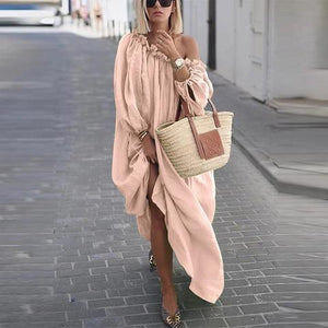 Casual Solid Color Large Size Long Dress