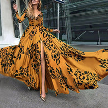 Load image into Gallery viewer, Sexy Deep V-neck Long Sleeve Maxi Dress Evening Gown