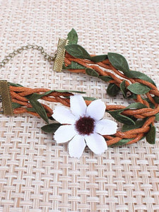 Leaf Rattan Weave Flower Vintage Anklet