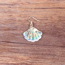 Load image into Gallery viewer, Large Scallop with Pearl Shape Holiday Earrings