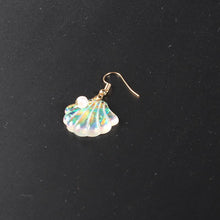 Load image into Gallery viewer, Large Scallop with Pearl Shape Holiday Earrings